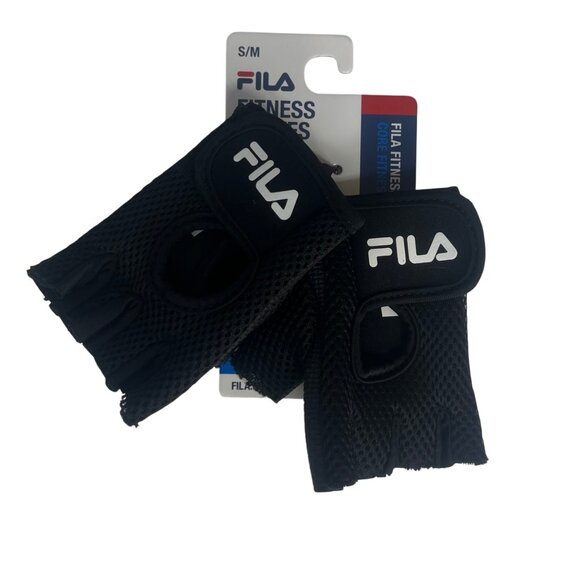 Fila Fitness Gloves Womens Small/Medium Black New Adjustable Breathable - Picture 1 of 10